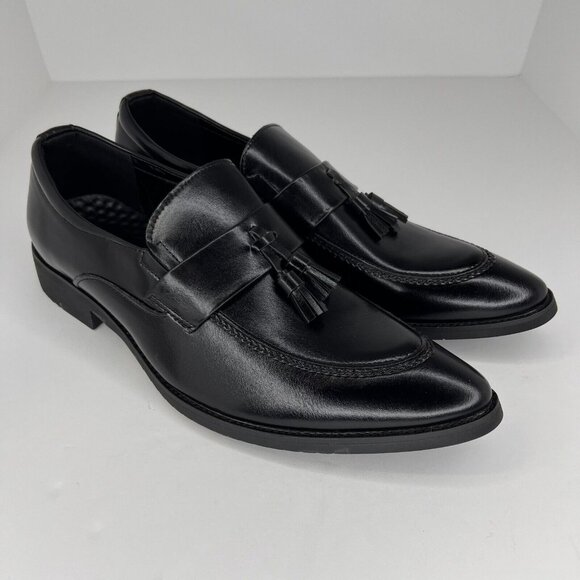 Classic Comfort Mens Black Pointed Toe Tasseled Slip On Size 11.5 Loafers main image 7